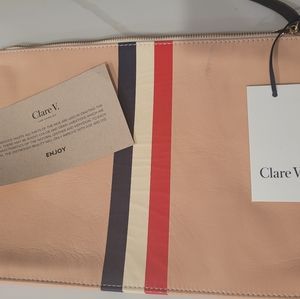 Claire V NWT Flat Clutch Leather